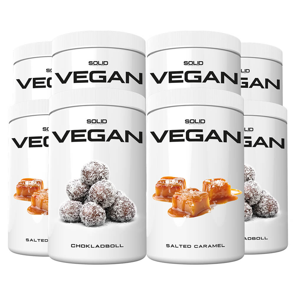 8 x SOLID Nutrition Vegan, 750 g i gruppen Kosttillskott & Livsmedel / Proteinpulver / Veganskt protein hos Tillskottsbolaget (SOLID974)
