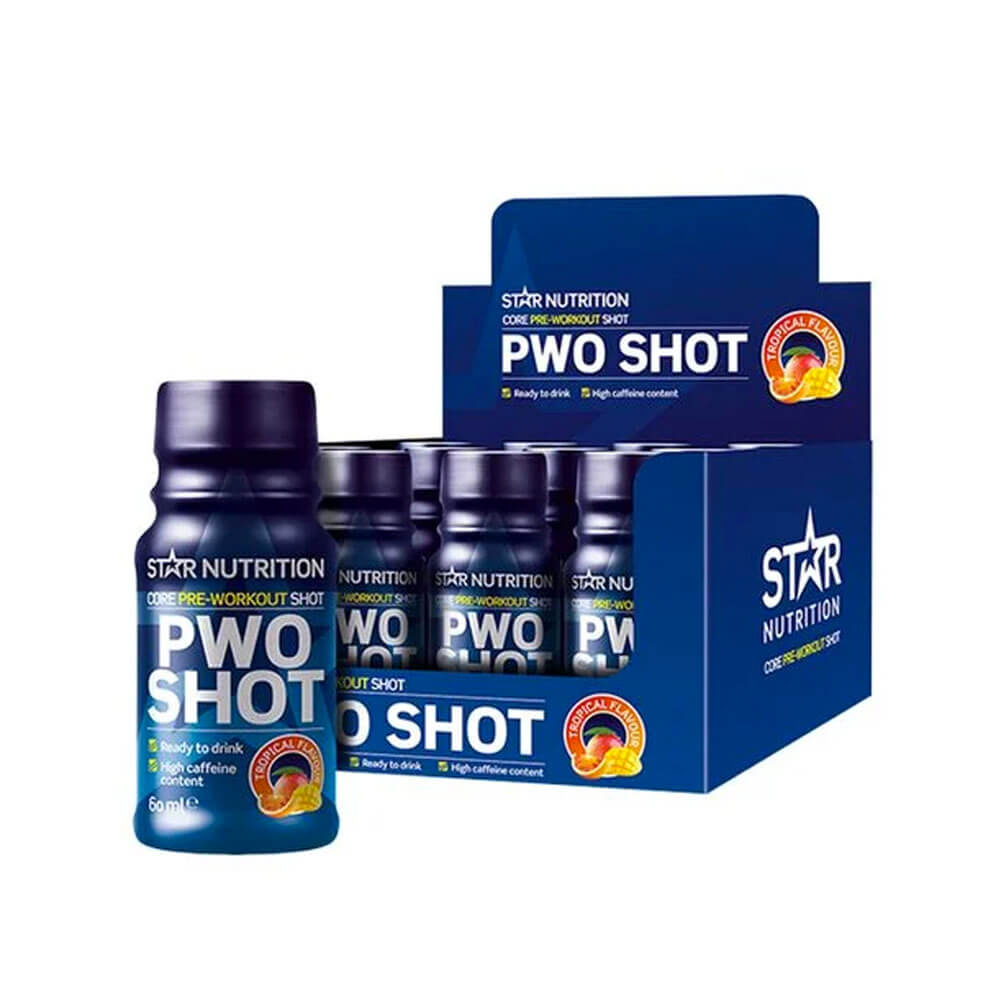 12 x Star Nutrition PWO Shot, 60 ml (Tropical) i gruppen Kosttillskott & Livsmedel / Prestationshjare / Pre-Workout / PWO hos Tillskottsbolaget (STAR76654)