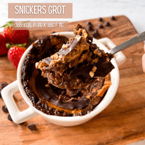Snickers Baked Oats med SOLID CASEIN