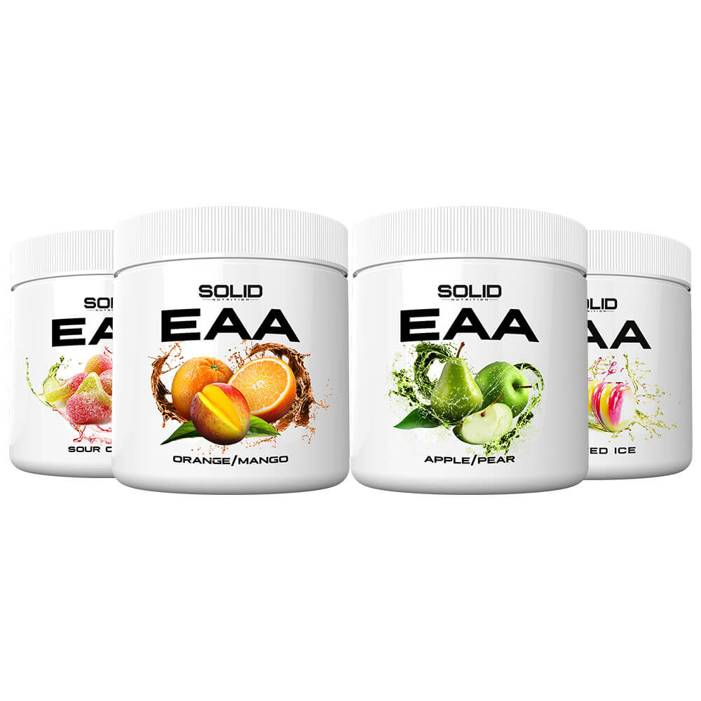 4 x SOLID Nutrition EAA, 350 g i gruppen Kosttillskott & Livsmedel / Aminosyror / EAA hos Tillskottsbolaget (4SOLIDEAA)