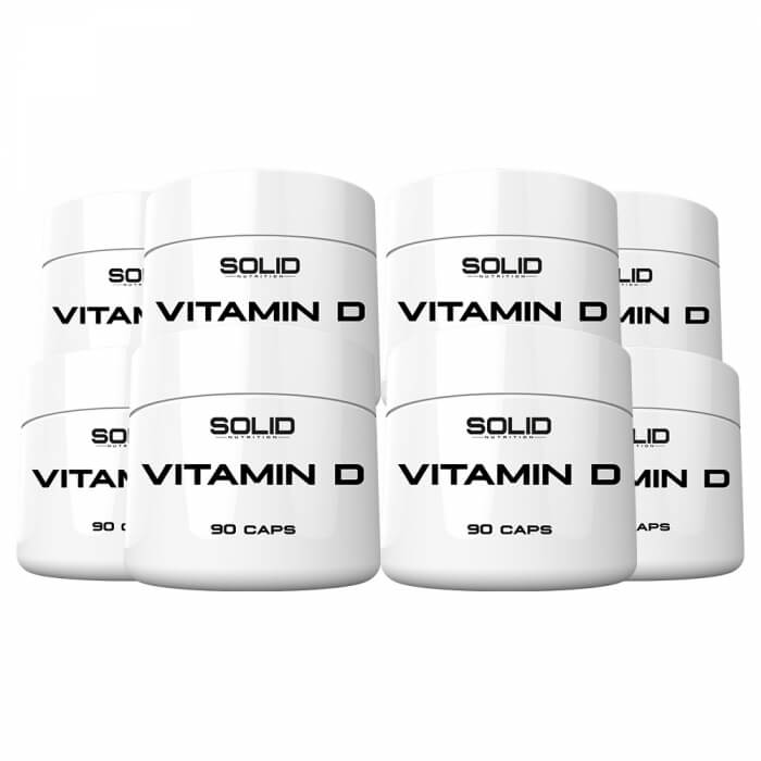 8 x SOLID Nutrition Vitamin D, 90 caps