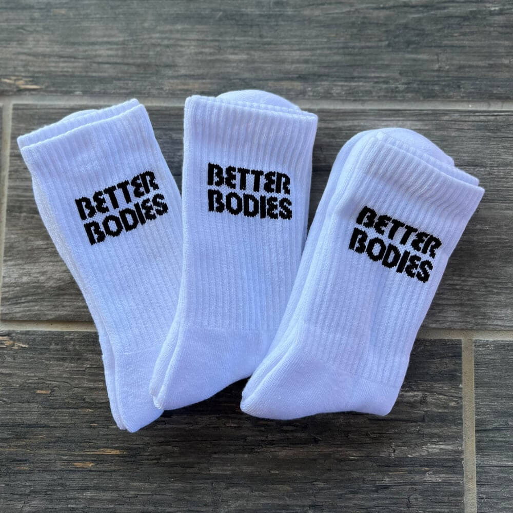 Better Bodies Crew Socks 3-pack, White (Medium (40-42))