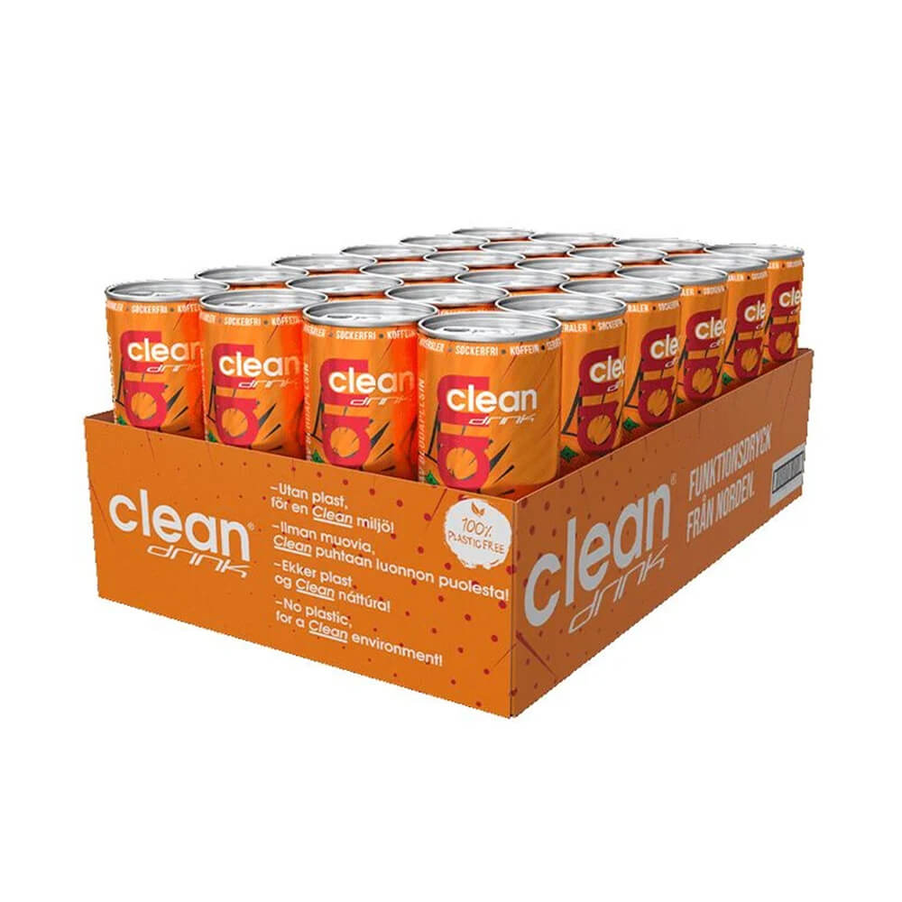 24 x Clean Drink, 330 ml (Blood Orange) i gruppen Drycker / Energidryck hos Tillskottsbolaget (CLEAN57983)