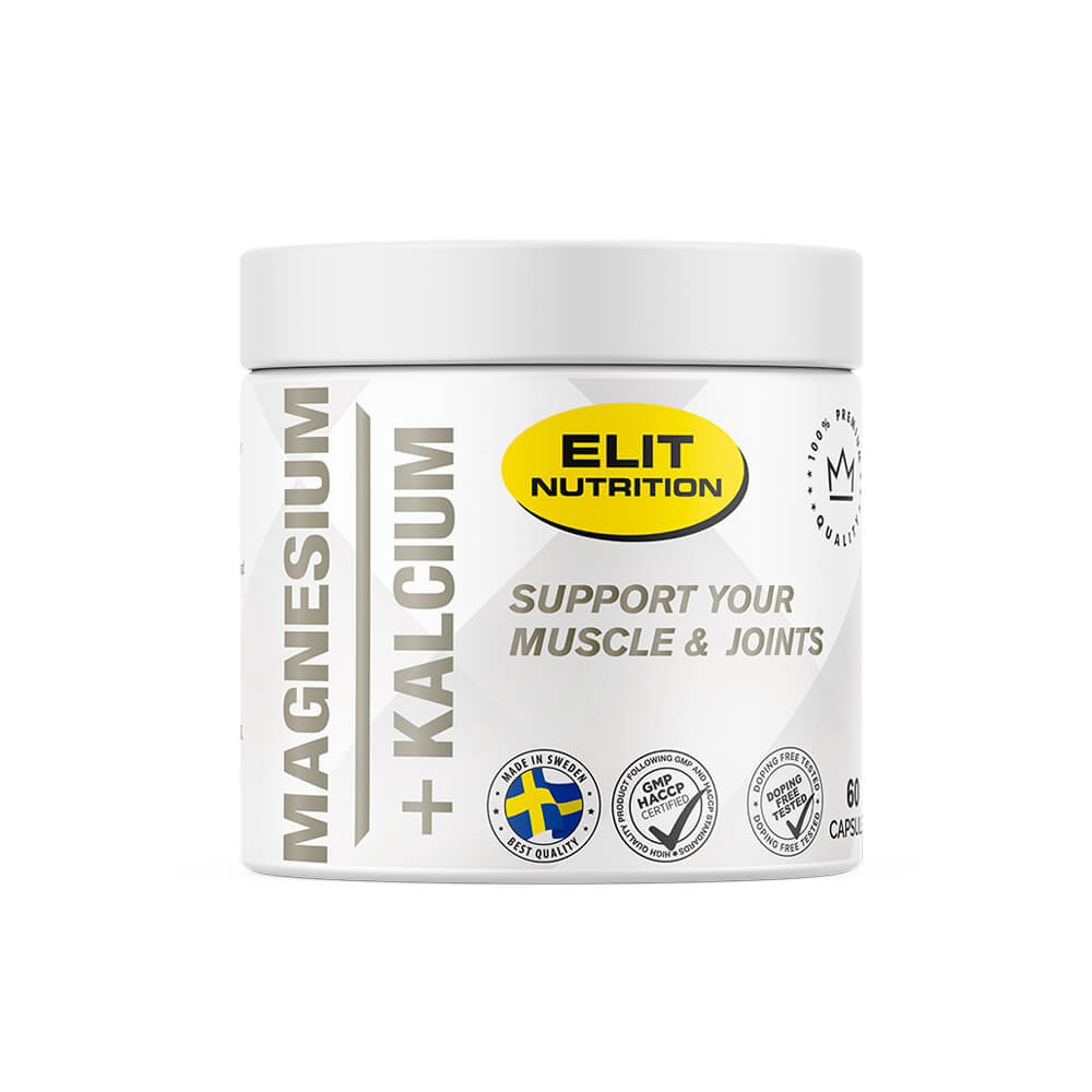 Elit Nutrition Magnesium + Kalcium, 60 caps i gruppen Kosttillskott & Livsmedel / Mineraler / Kalcium + Magnesium hos Tillskottsbolaget (ELIT86942)