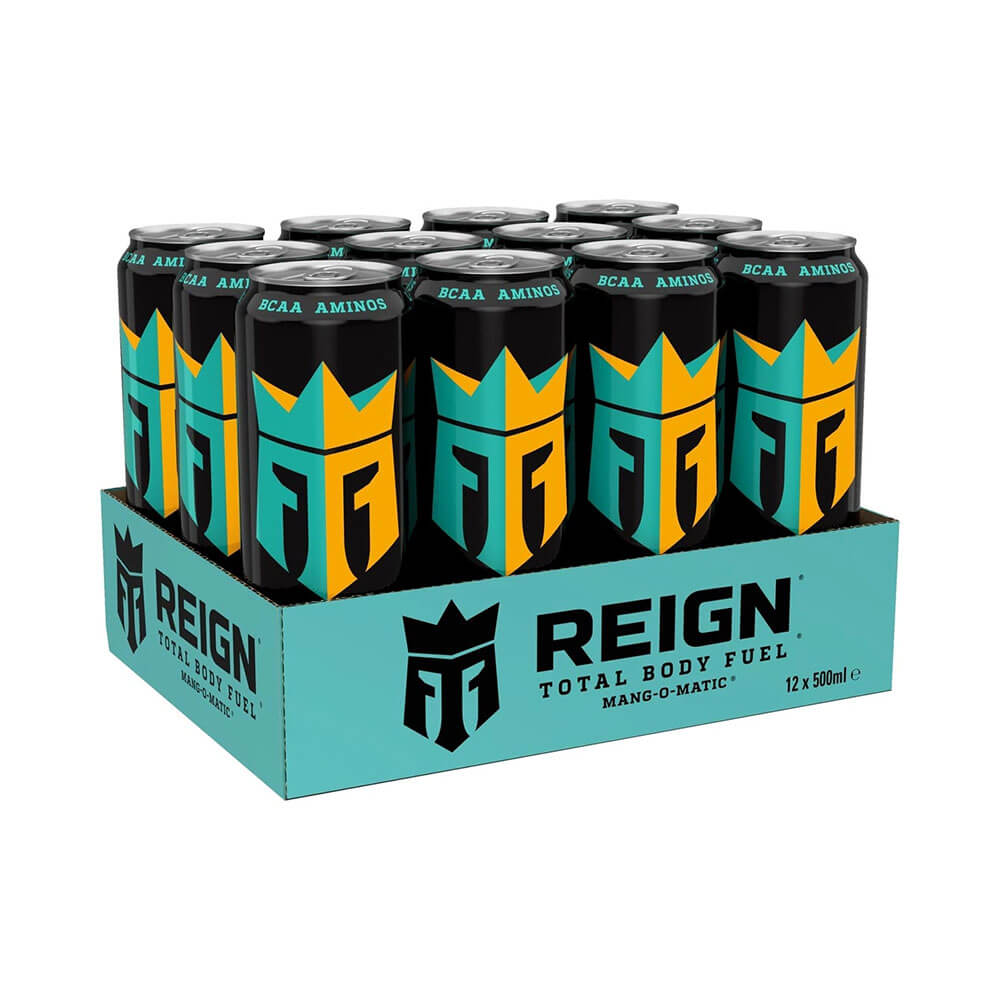 12 x Reign Energy, 500 ml (Mango Matic) i gruppen Tema / Glutenfria Kosttillskott hos Tillskottsbolaget (REIGN7832)