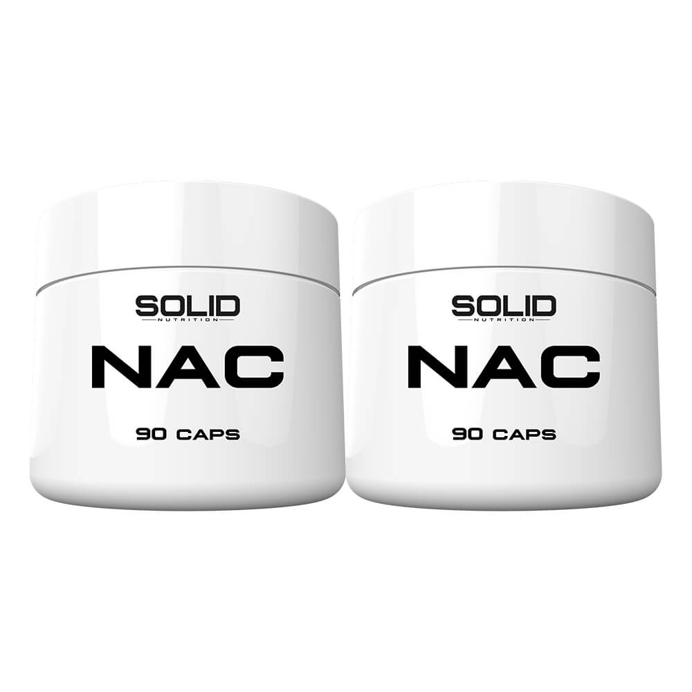 2 x SOLID Nutrition NAC, 90 caps i gruppen Kosttillskott & Livsmedel / Aminosyror / NAC hos Tillskottsbolaget (SOLID4432)
