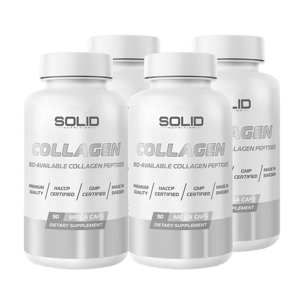 4 x SOLID Nutrition Collagen, 90 mega caps