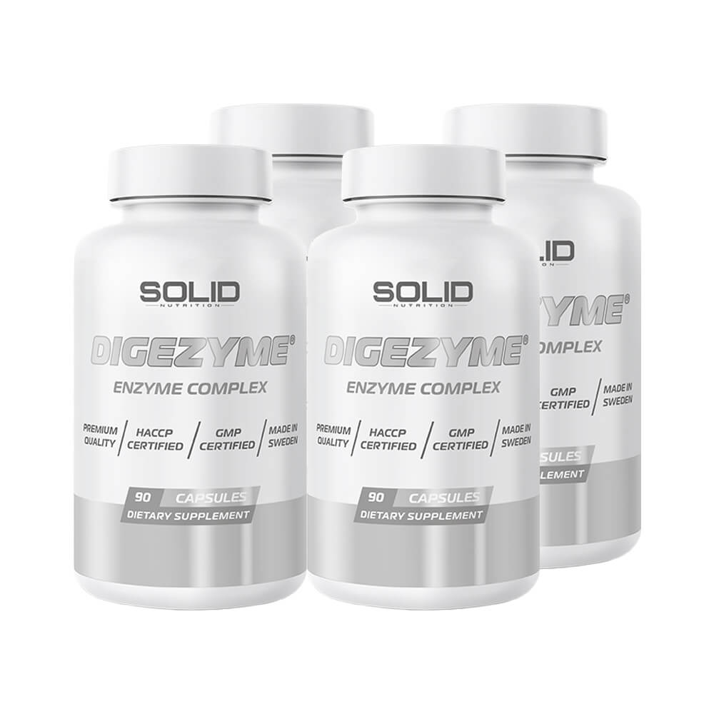 4 x SOLID Nutrition DigeZyme, 90 caps