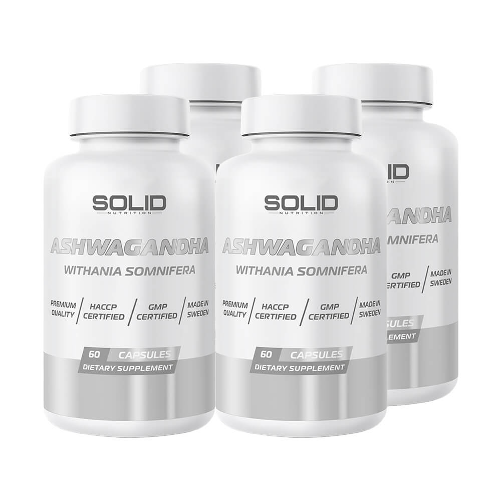 4 x SOLID Nutrition Ashwagandha, 90 caps