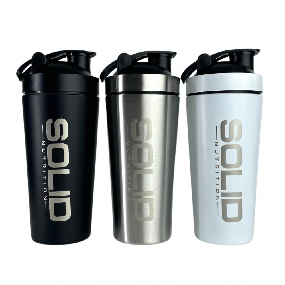 SOLID Nutrition Stainless Steel Shaker, 750 ml (White)
