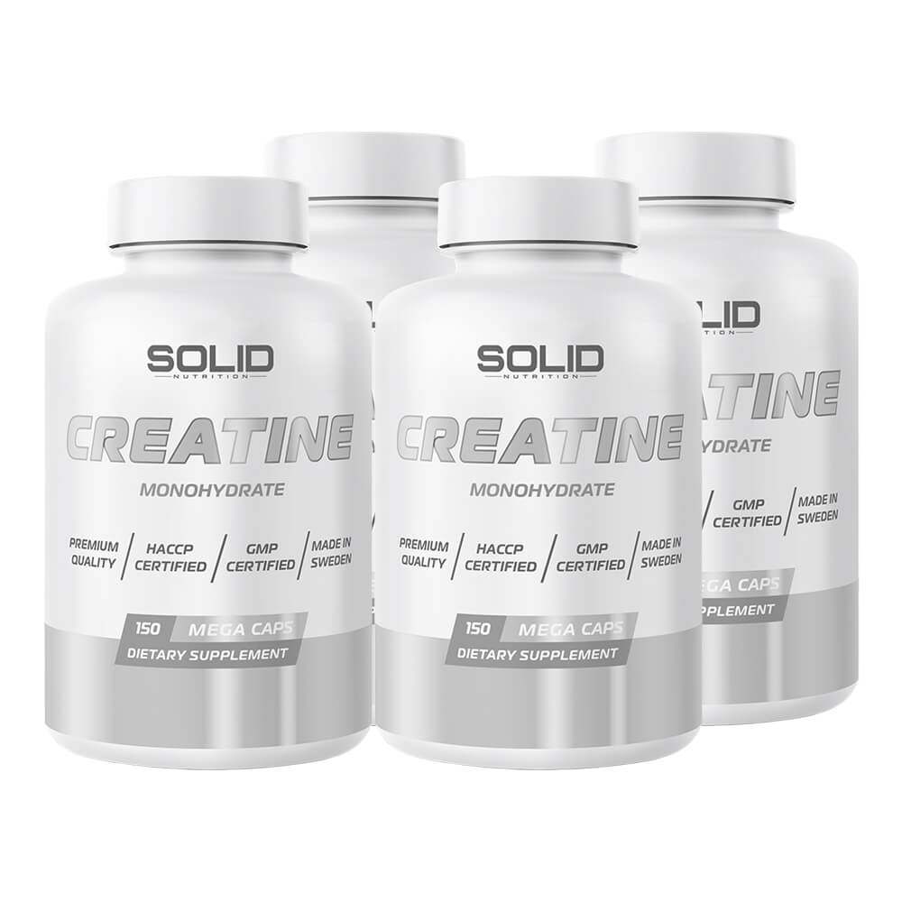 4 x SOLID Nutrition Creatine, 150 mega caps