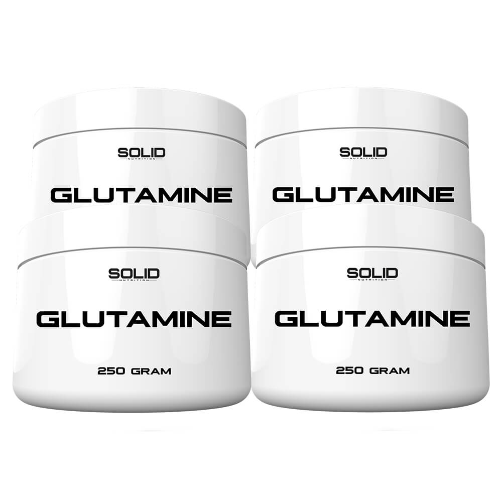 4 x SOLID Nutrition Glutamine, 250 g