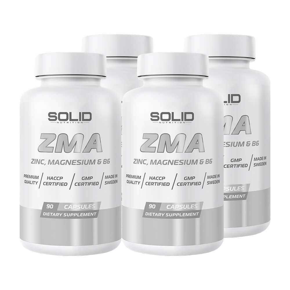 4 x SOLID Nutrition ZMA, 90 caps