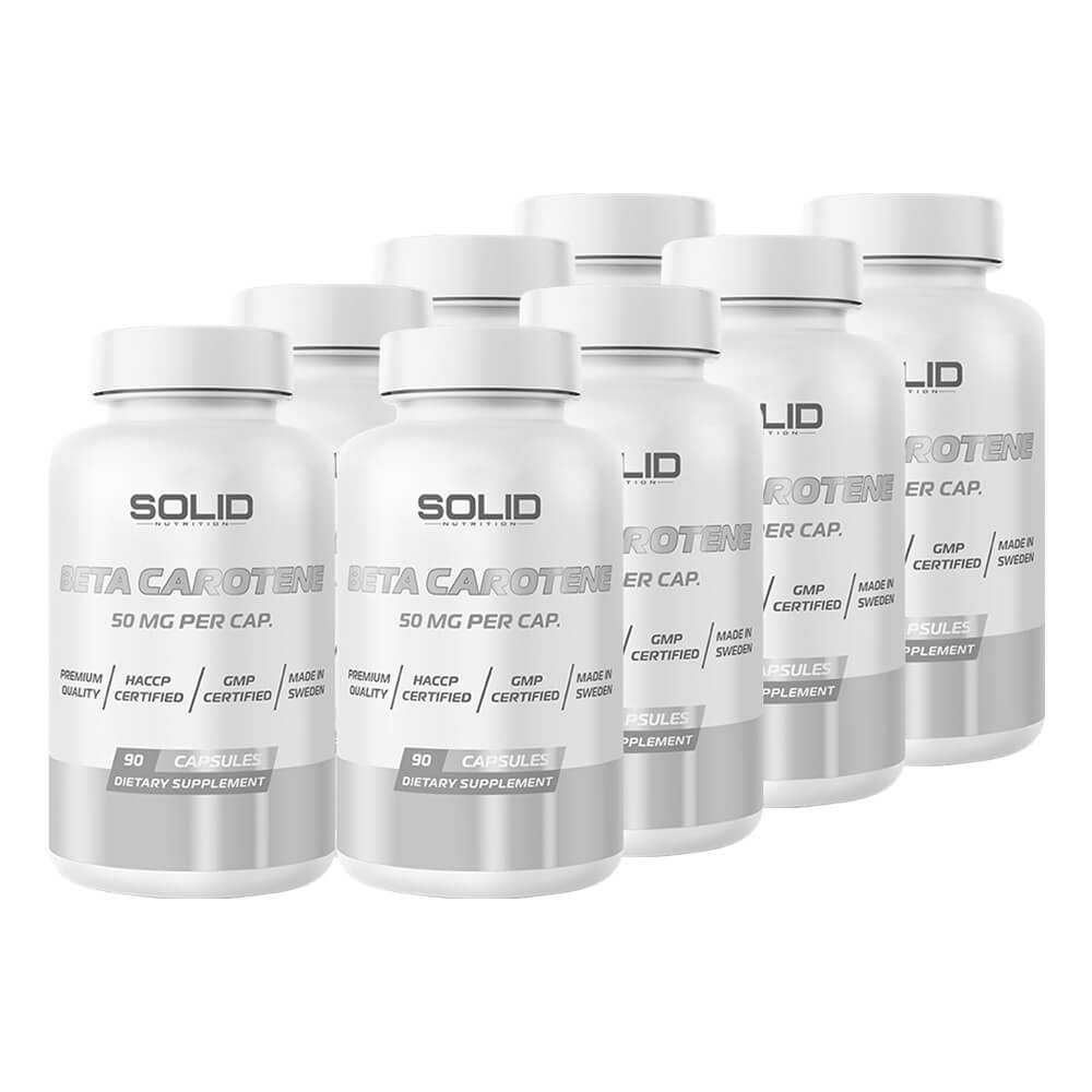 8 x SOLID Nutrition Beta Carotene, 90 caps