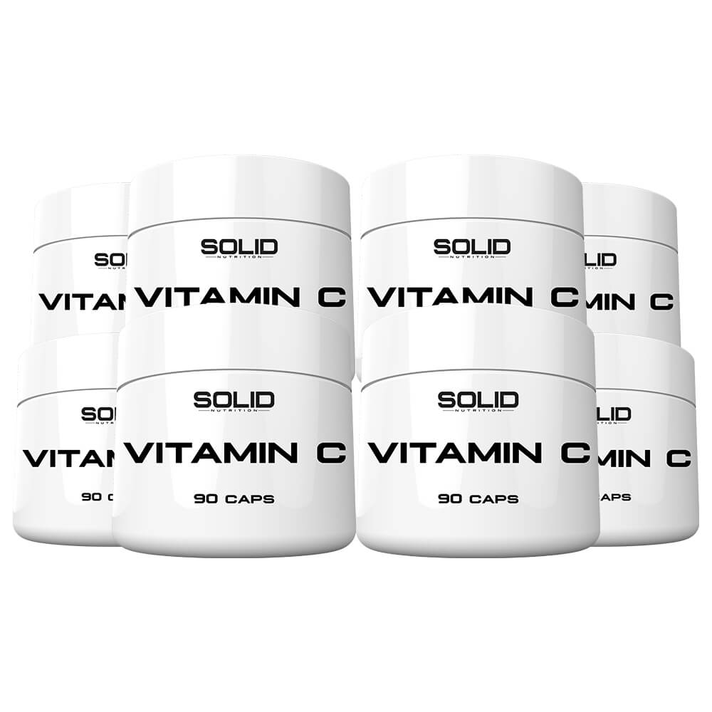 8 x SOLID Nutrition Vitamin C, 90 caps
