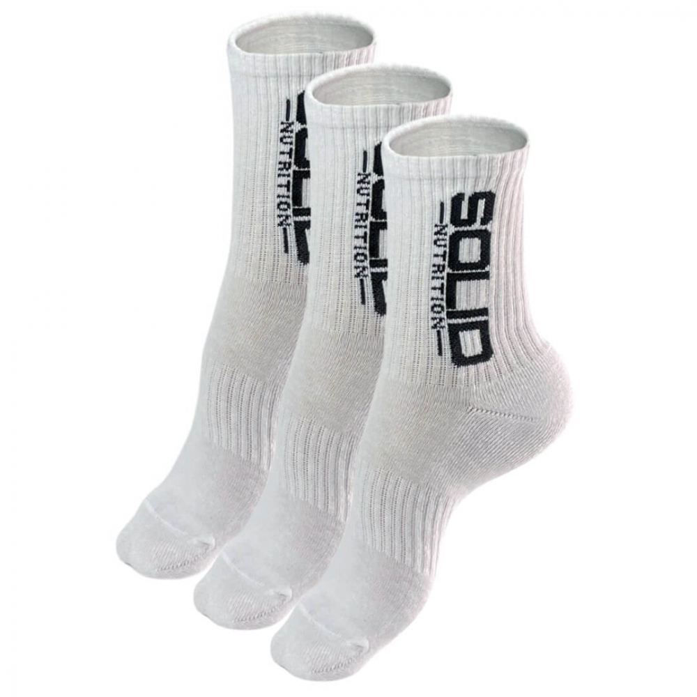 SOLID Nutrition Socks, 3-pack, White (43-46)