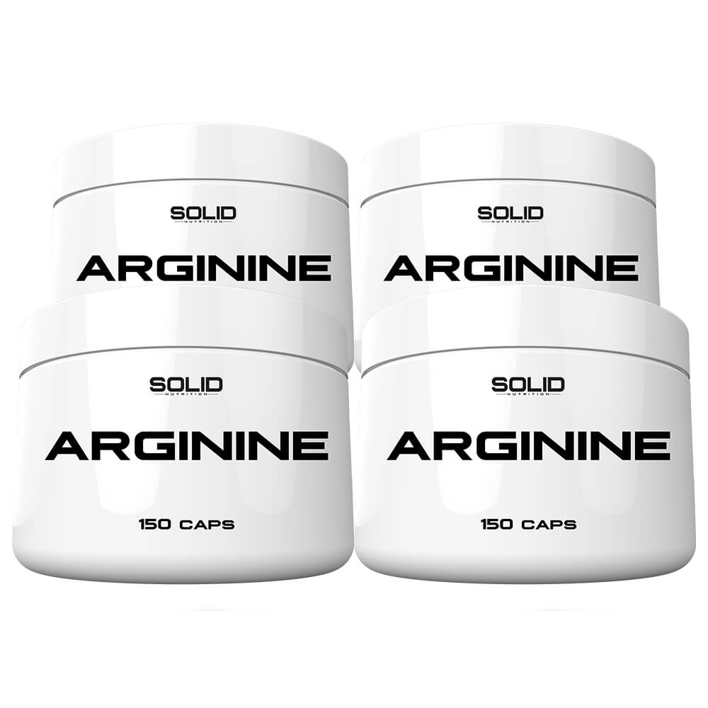 4 x SOLID Nutrition Arginine, 150 mega caps