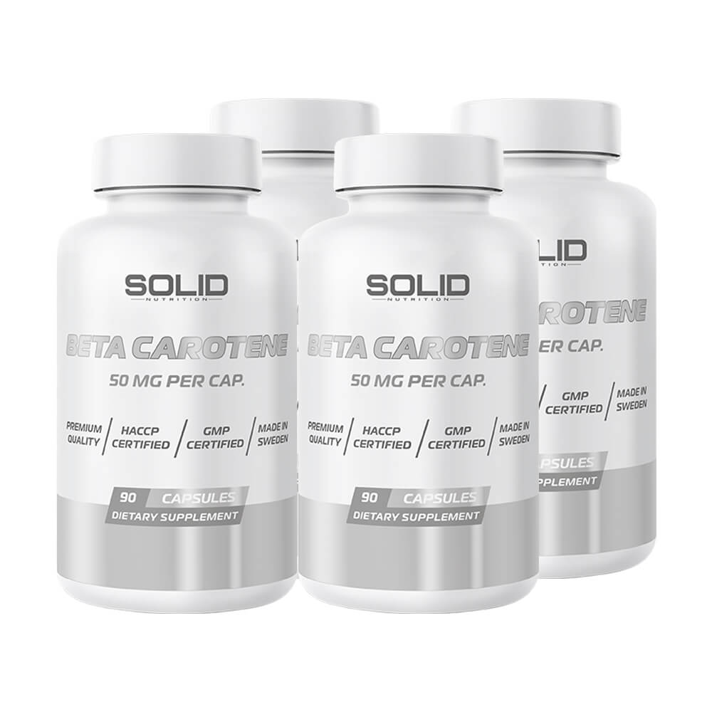 4 x SOLID Nutrition Beta Carotene, 90 caps