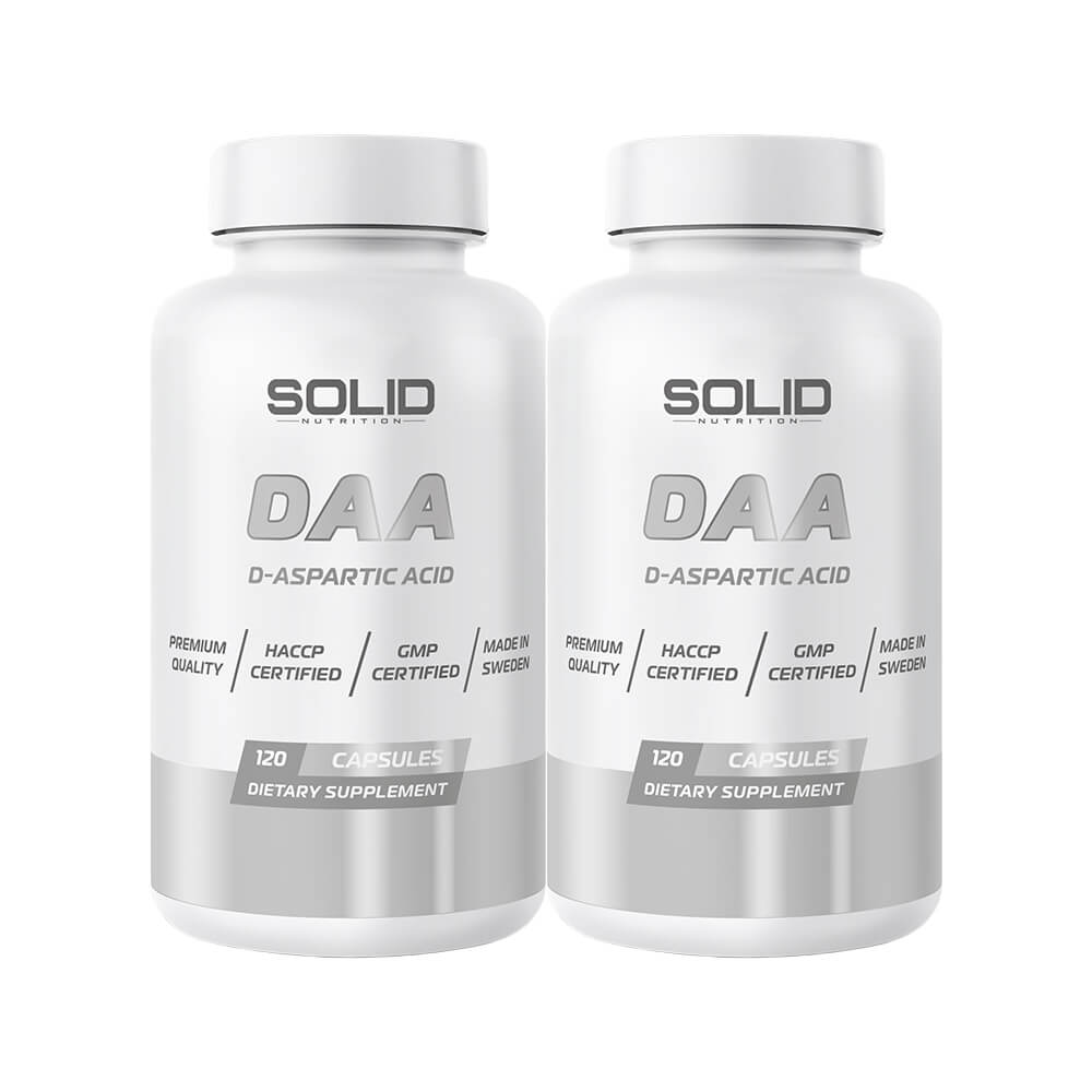 2 x SOLID Nutrition DAA, 120 mega caps