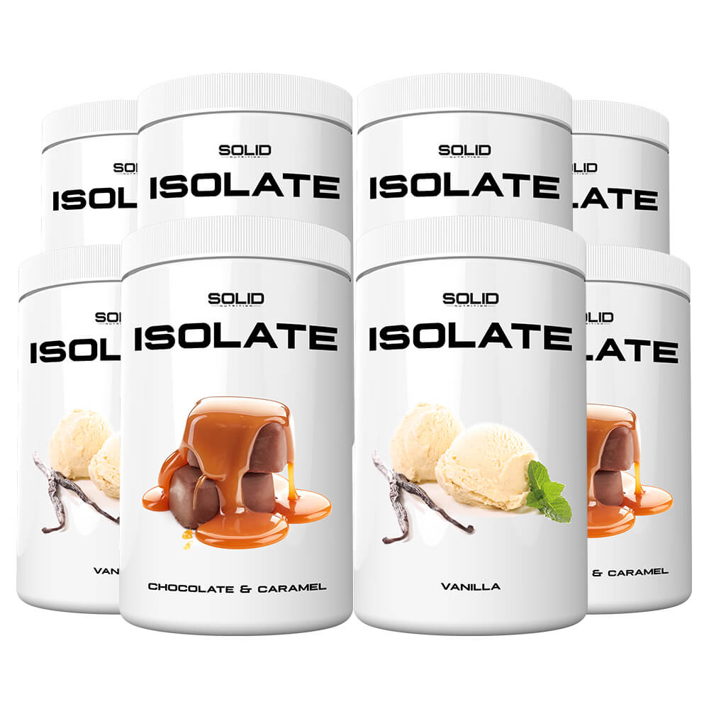8 x SOLID Nutrition Isolate, 750 g i gruppen Kosttillskott & Livsmedel / Proteinpulver / Isolatprotein hos Tillskottsbolaget (SOLID76809)