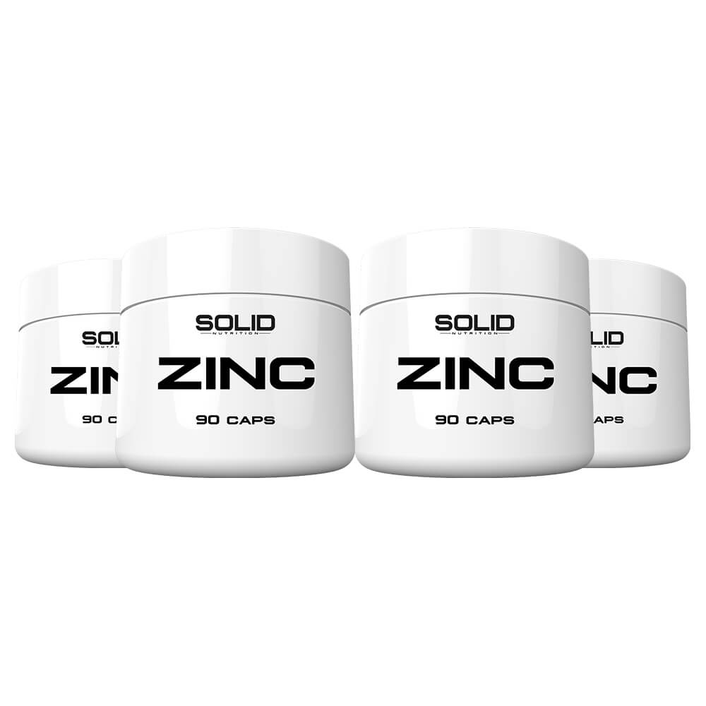 4 x SOLID Nutrition Zinc, 90 caps