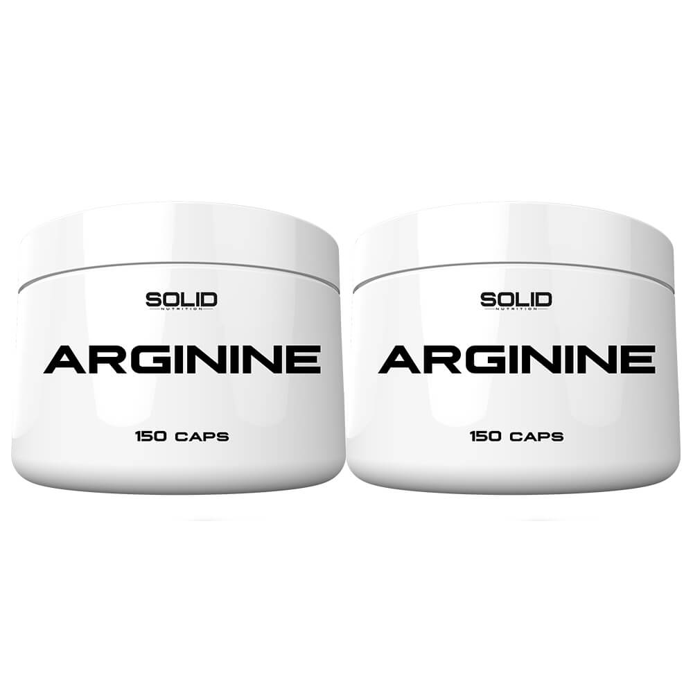 2 x SOLID Nutrition Arginine, 150 mega caps