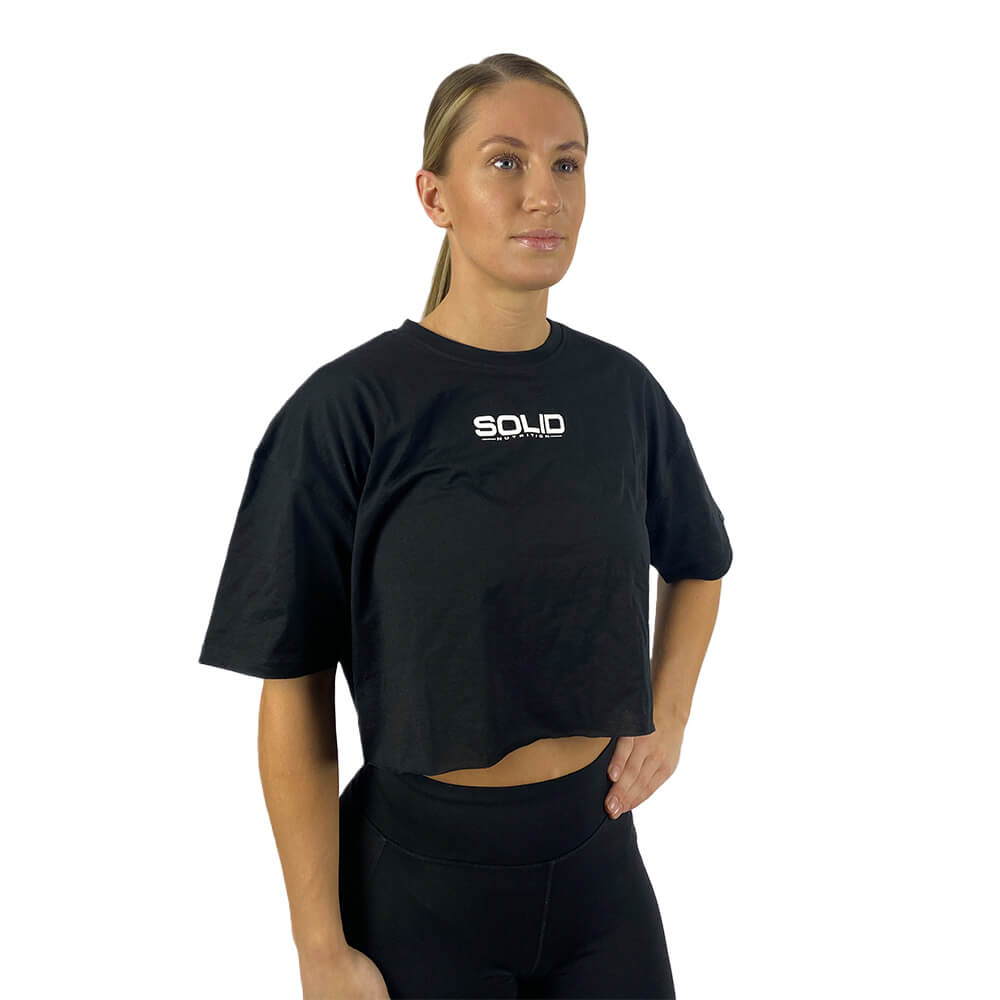 SOLID Nutrition Cropped Tee, black/white (S)