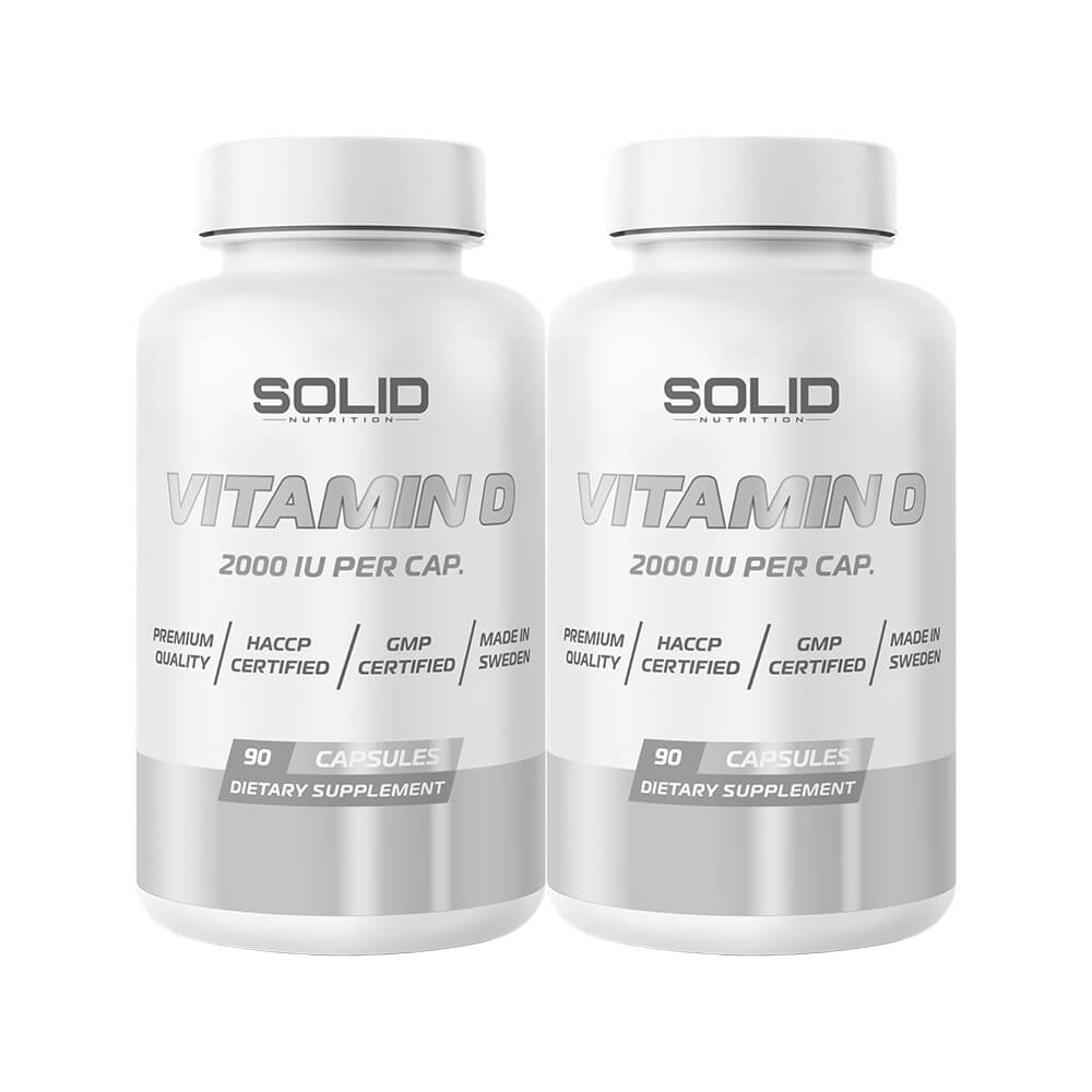 2 x SOLID Nutrition Vitamin D, 90 caps