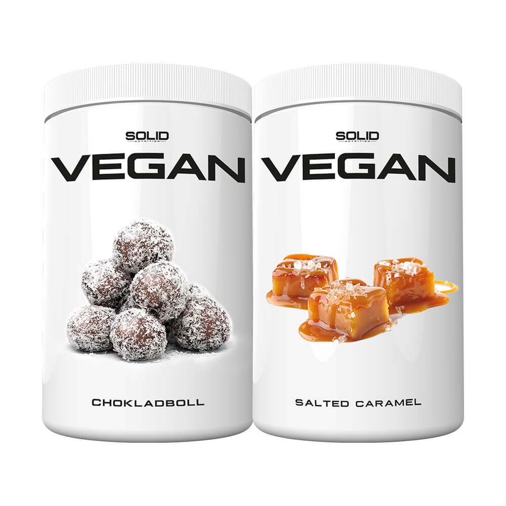 2 x SOLID Nutrition Vegan, 750 g i gruppen Kosttillskott & Livsmedel / Proteinpulver / Kaseinprotein hos Tillskottsbolaget (SOLID8643)