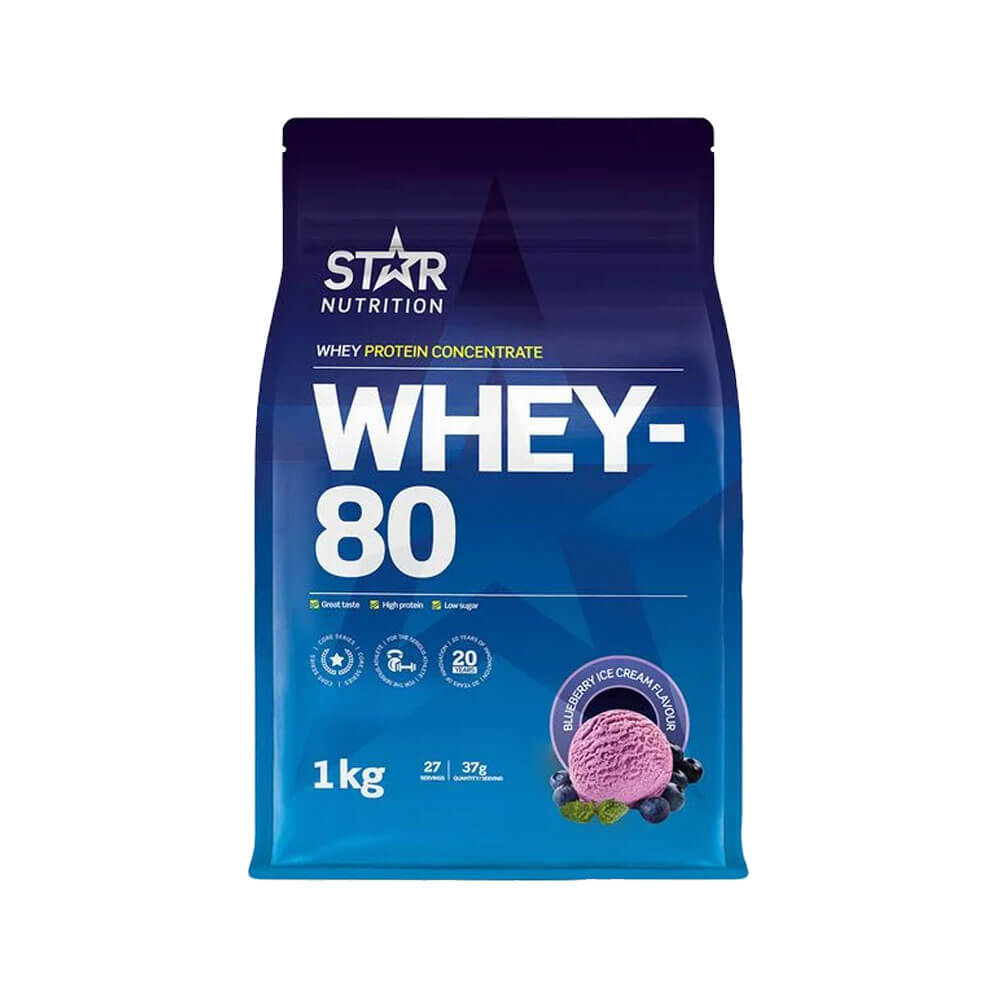 Star Nutrition Whey-80, 1 kg (Blueberry Ice Cream)