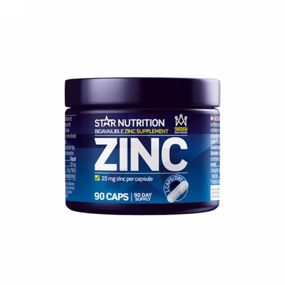 Star Nutrition Zinc, 25 mg, 90 caps i gruppen Kosttillskott & Livsmedel / Mineraler / Zink hos Tillskottsbolaget (STAR011)