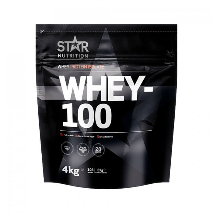 Star Nutrition Whey-100, 4 kg i gruppen Kosttillskott & Livsmedel / Proteinpulver / Isolatprotein hos Tillskottsbolaget (STAR7533)