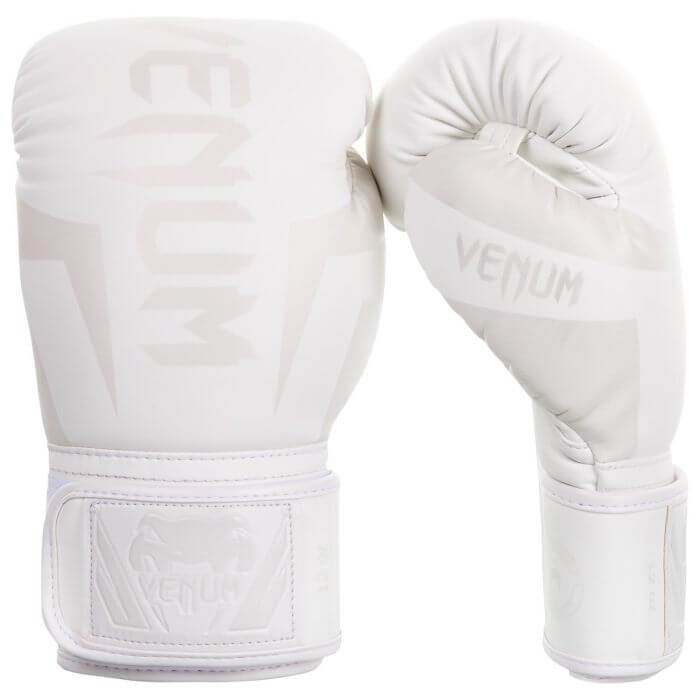 Venum Elite Boxing Gloves, white/white (14 oz)