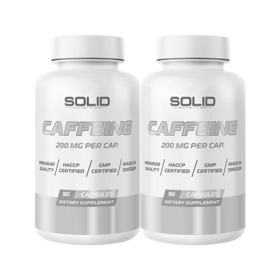 2 x SOLID Nutrition Caffeine, 90 caps