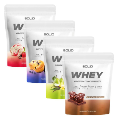 4 x SOLID Nutrition Whey, 750 g