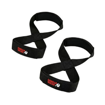 Gorilla Wear Gear Figure 8 Lifting Straps, black