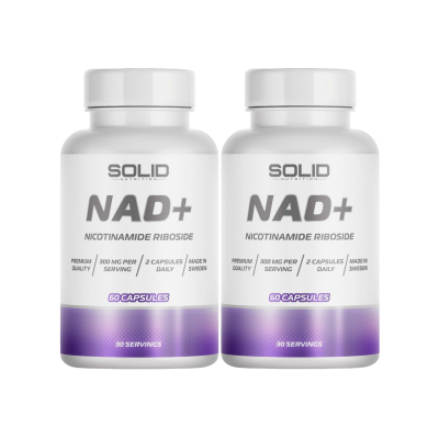 2 x SOLID Nutrition NAD+, 60 caps