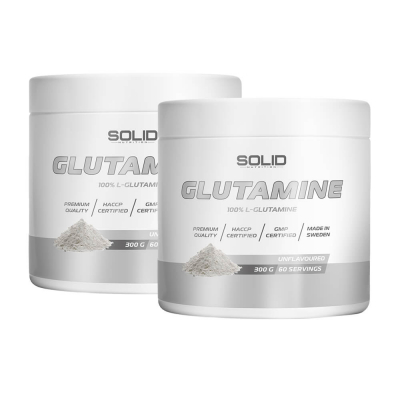 2 x SOLID Nutrition Glutamine, 300 g