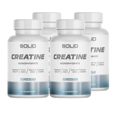 4 x SOLID Nutrition Creatine, 120 tabs