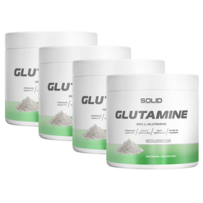 4 x SOLID Nutrition Glutamine, 300 g
