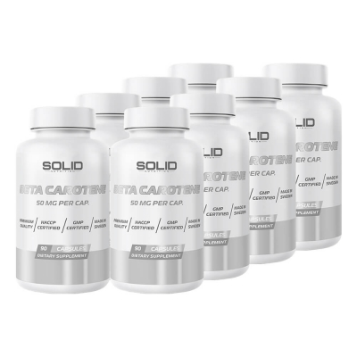 8 x SOLID Nutrition Beta Carotene, 90 caps