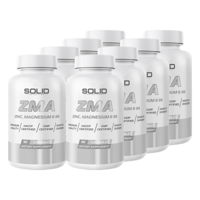 8 x SOLID Nutrition ZMA, 90 caps