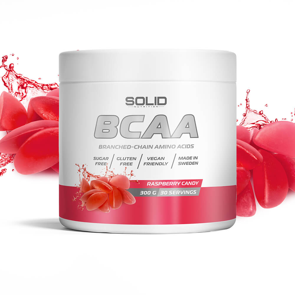 Köp SOLID Nutrition BCAA Hallonbåtar hos Tillskottsbolaget! Hitta den optimala träningsväskan hos Svenskt Kosttillskott