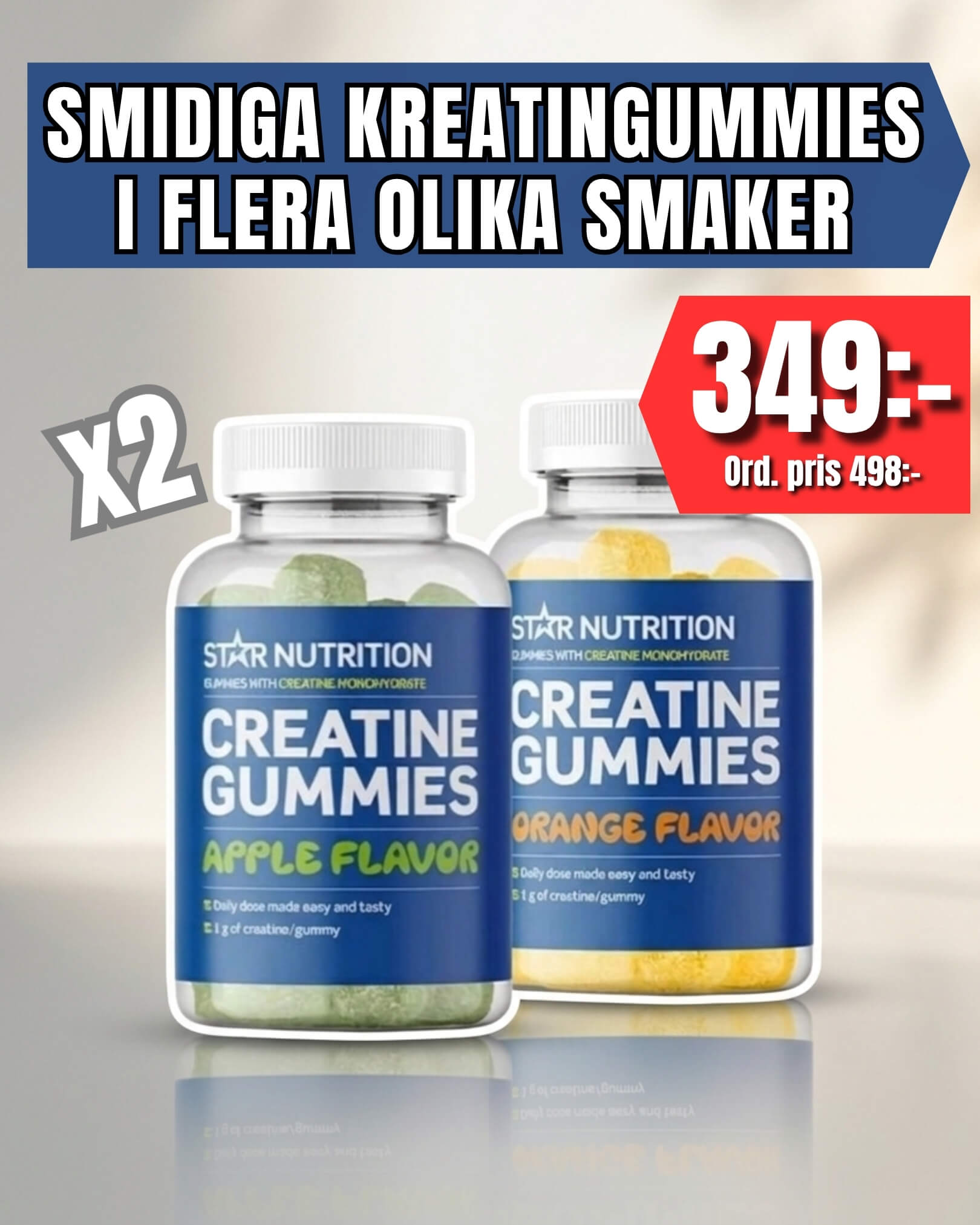2 x Star Nutrition Creatine Gummies