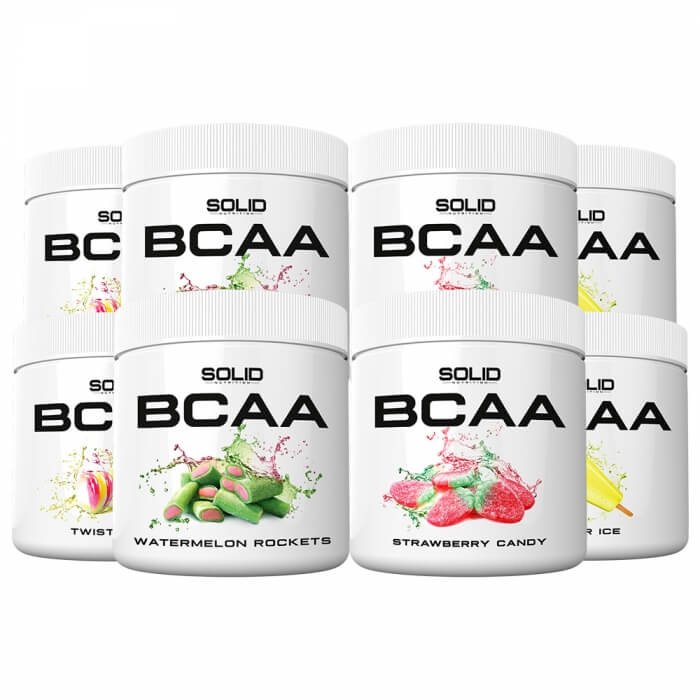 8 x SOLID Nutrition BCAA, 300 g i gruppen Kosttillskott & Livsmedel / Aminosyror / BCAA hos Tillskottsbolaget (8SOLIDBCAA)