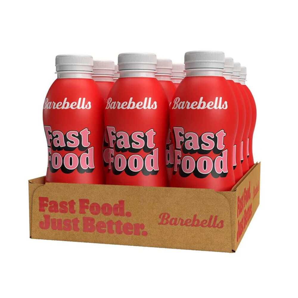 12 x Barebells Fast Food, 500 ml (Strawberry) i gruppen Tema / Svenskt kosttillskott hos Tillskottsbolaget (BAREBELLS7693)