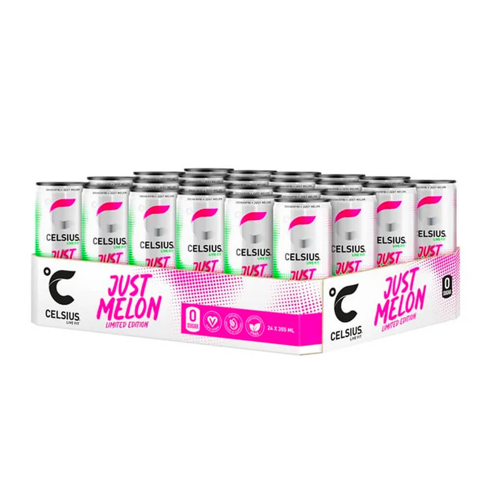 24 x Celsius, 355 ml (Just Melon) i gruppen Tema / Glutenfria Kosttillskott hos Tillskottsbolaget (CELSIUS5783)