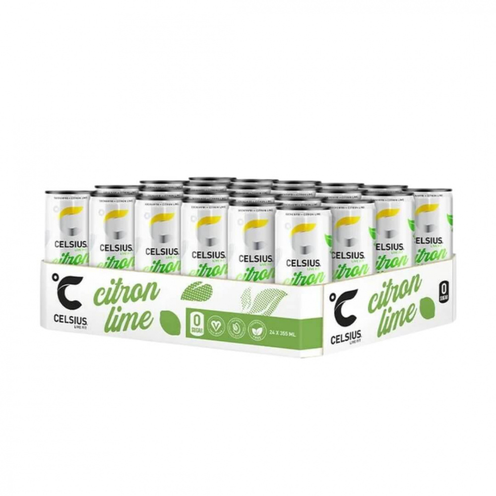 24 x Celsius, 355 ml (Citron/Lime) i gruppen Drycker / Energidryck hos Tillskottsbolaget (CELSIUS6573)