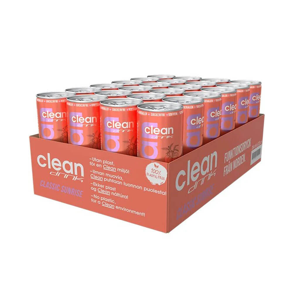 24 x Clean Drink, 330 ml (Classic Sunrise) i gruppen Drycker / Energidryck hos Tillskottsbolaget (CLEAN7853)