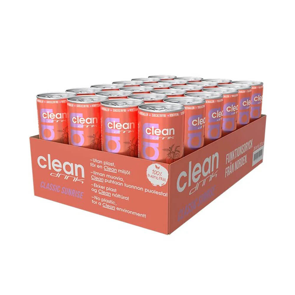 24 x Clean Drink, 330 ml (Classic Sunrise) i gruppen Drycker / Energidryck hos Tillskottsbolaget (CLEAN7853)